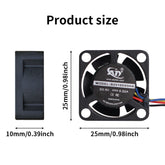 For Bambu Lab P1 Series 2510 Hotend Cooling Fan High Quality 3D Printer Fans Replacement Parts for Bambu Lab X1/P1 3D Printer